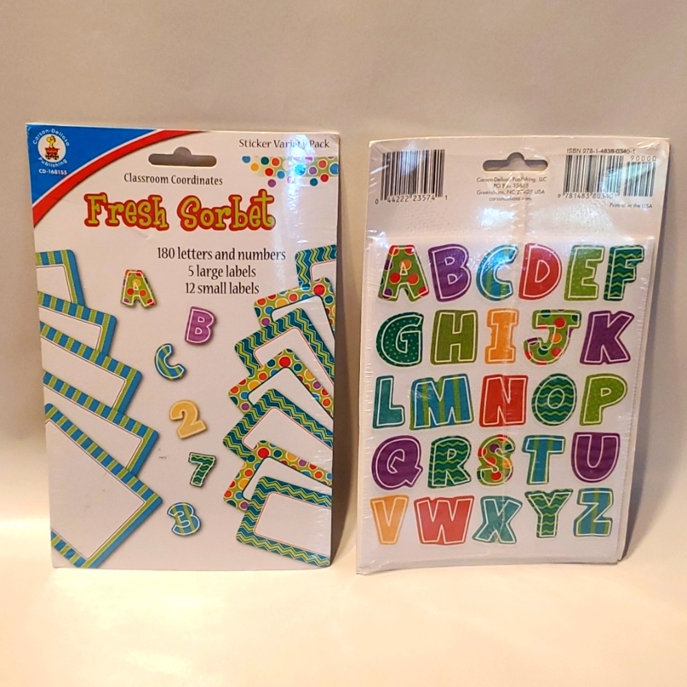 Fresh Sorbet Classroom Coordinates Sticker Variety Pack - 2 Packs (NIP)